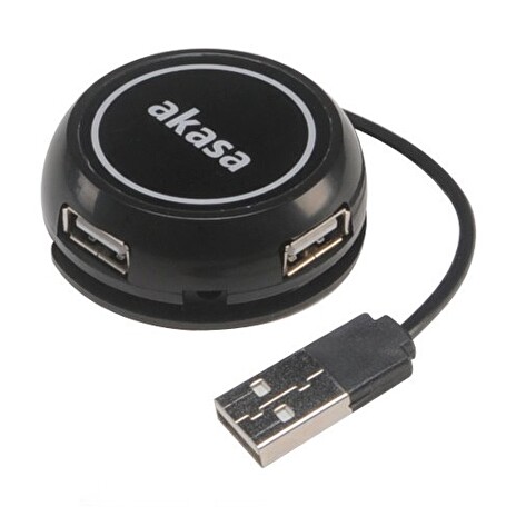 AKASA USB hub Connect 4C / AK-HB-19BK / 4x USB 2.0 / černý