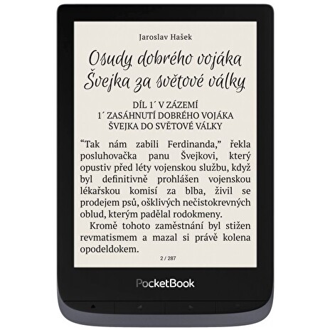 POCKETBOOK e-book reader 632 Touch HD 3/ 16GB/ 6"/ Wi-Fi/ micro USB/ čeština/ Metallic Grey