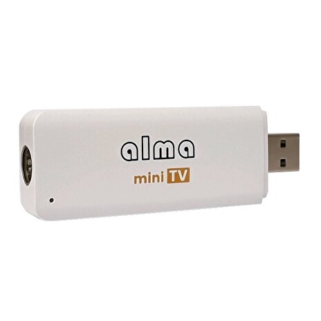 ALMA DVB-T/T2 přijímač mini TV/ Full HD/ externí/ H.265/HEVC/ EPG/ USB/ redukce na USB-C a mini USB/ anténa/ bílý