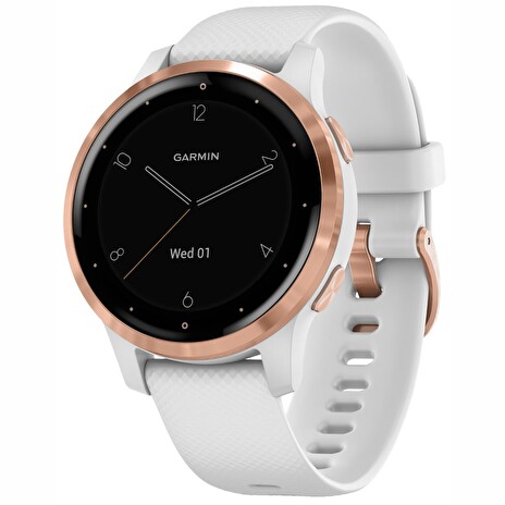 GARMIN GPS multisportovní hodinky vívoactive4S RoseGold/White Band