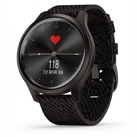 GARMIN chytré elegantní fitness hodinky vivomove3 Style, Slate/BlackNylon Band