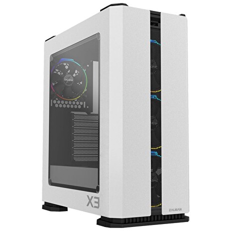 Zalman skříň X3 WHITE / Middle tower / ATX / USB 3.0 / USB 2.0 / průhledná bočnice