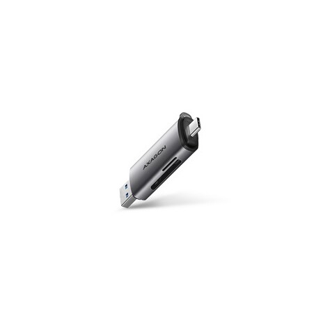 AXAGON CRE-SAC, USB3.2 Gen1 Type-C + Type-A externí čtečka karet SD/microSD, podpora UHS-I