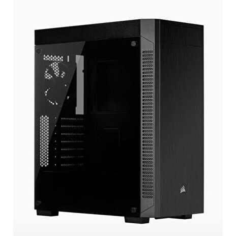 CORSAIR 110R s oknem Tempered Glass, černá Midi-Tower ATX PC Case, USB3 + audio, bez zdroje
