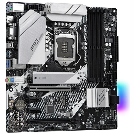 ASRock Z490M Pro4 / LGA1200 / Intel Z490 / 4x DDR4 DIMM / D-Sub / HDMI / DP / 2x M.2 / USB Type-C / mATX
