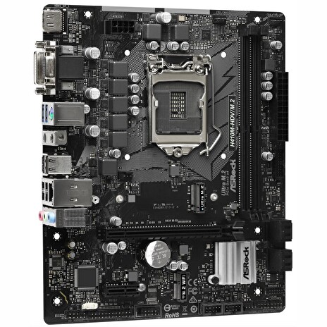 ASRock H410M-HDV/M.2 / LGA 1200 / Intel H410 / 2x DDR4 DIMM / M.2 / D-Sub / DVI-D / HDMI / mATX