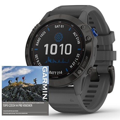 Garmin fenix6 PRO Solar, Black/Slate Band (MAP/Music)