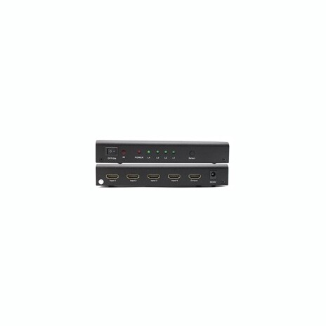 PREMIUMCORD HDMI switch 4:1 kovový s dálkovým ovladačem a napájecím adaptérem