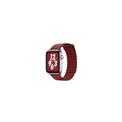 COTEetCI kožený magnetický řemínek Loop Band pro Apple Watch 38 / 40mm červený