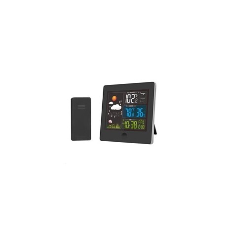 Solight TE80 meteostanice, barevný LCD, teplota, vlhkost,RCC, černá
