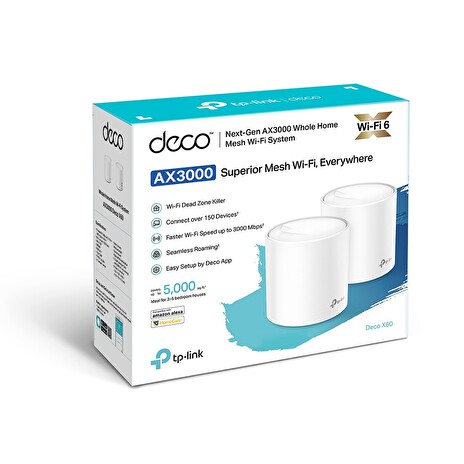 TP-Link AX3000 Smart Home Mesh WiFi6 Deco System X60(2-pack)