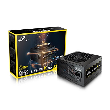 Fortron zdroj 600W HYPER K PRO 600 Retail, EN62368, 230V, +12V Dual Rail, A-PFC,12cm
