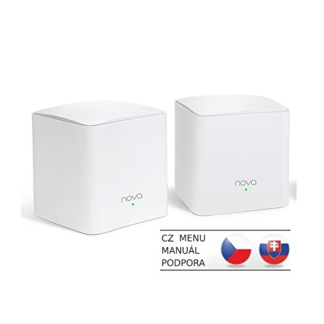 Tenda Nova MW5c (2-pack) WiFi AC1200 Mesh Gigabit system Dual Band, 4x GLAN/GWAN, SMART CZ aplikace