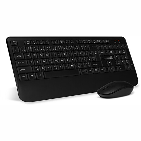 CONNECT IT Combo bezdrátová černá klávesnice + myš, (+1x AAA +1x AA baterie zdarma), CZ + SK layout