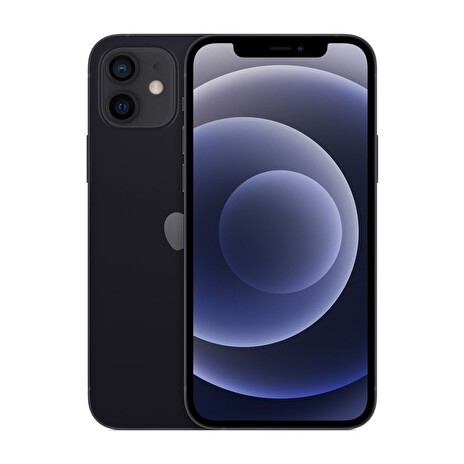 Apple iPhone 12 - Chytrý telefon - dual-SIM - 5G NR - 64 GB - 6.1" - 2532 x 1170 pixelů (460 ppi) - Super Retina XDR Display (12 MP přední kamera) - 2x zadní fotoaparát - černá