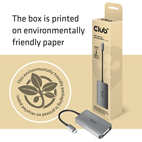 Club3D Adaptér aktivní USB 3.2 typ C na DVI-D Dual Link 4K30Hz pro Apple Cinema Display
