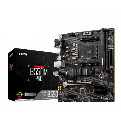 MSI MB Sc AM4 B550M PRO, AMD B550, 4xDDR4, VGA, mATX