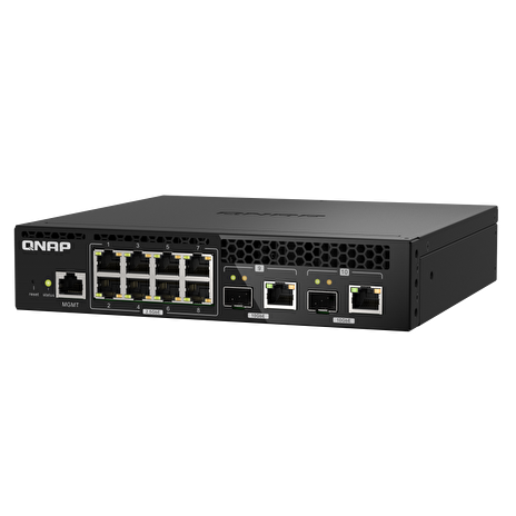 QNAP managovatelný switch QSW-M2108R-2C (8x 2,5GbE RJ45 a 2x kombo 10GbE SFP+/RJ-45, malá šířka)