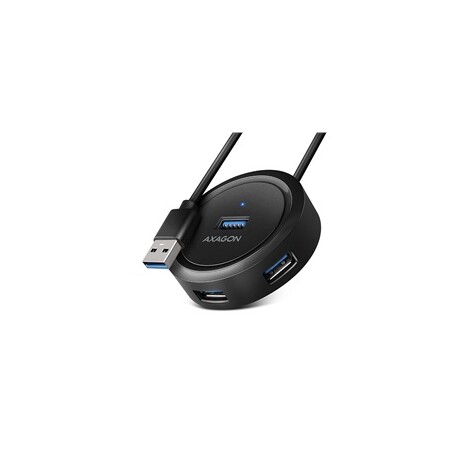 AXAGON HUE-P1A, 4x USB 3.2 Gen 1 ROUND hub, micro USB nap. konektor, kabel USB-A 30cm