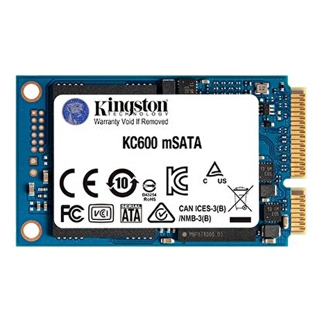 Kingston SSD 1024GB KC600 mSATA 3D TLC SM2259 (čtení/zápis: 550/520MB/s)