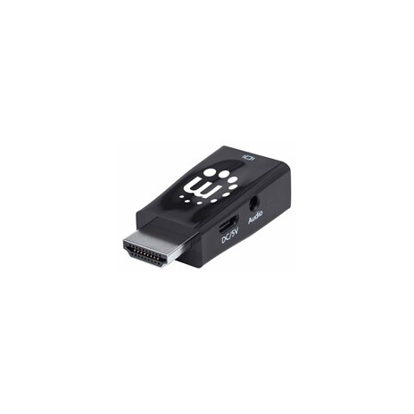 Manhattan adaptér HDMI na VGA, Micro Converter, HDMI Male na VGA Female, audio, černá