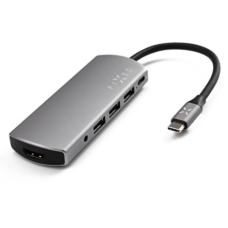 Hliníkový FIXED HUB 6IN1 s rozhraním USB-C pro notebooky a tablety