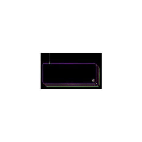 GEMBIRD Podložka pod myš MP-GAMELED-L, USB, RGB podsvícení, herní, 300x800mm, látková, černá