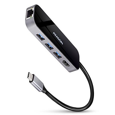AXAGON HMC-6GL SuperSpeed USB-C 3.2 Gen 1 Multiport Hub, 3x USB, HDMI, RJ-45, PD 60W