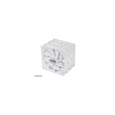 AKASA ventilátor Viper, White Fan 12cm, 120x120x25mm, HDB, 4 pin PWM, 3ks v balení, bílá