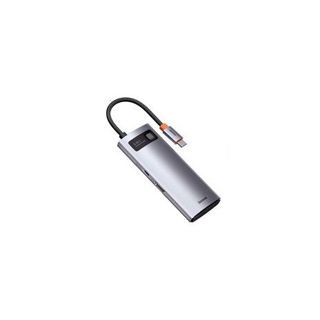 Baseus Metal Gleam Series 5v1 HUB Type-C (USB-C PD 100W, 3* USB 3.0, HDMI) šedá