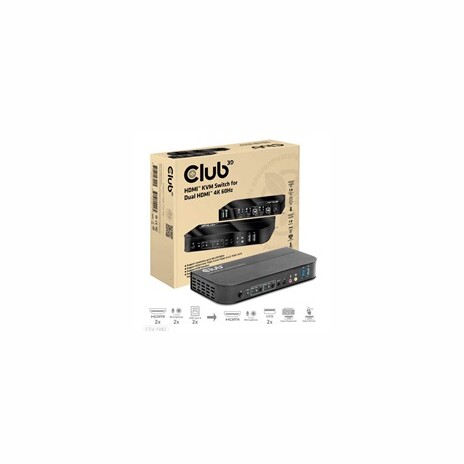 Club3D síťový přepínač - Switch, HDMI KVM Switch - Dual HDMI 4K 60Hz