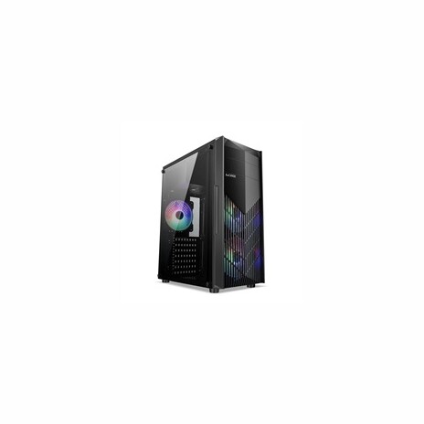 1stCOOL skříň MONSTER, middle tower, AU, USB 3.0, bez zdroje, sRGB fan, průhledná bočnice, černá