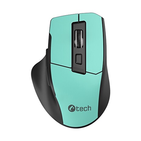 Myš C-TECH Ergo WLM-05, bezdrátová, 1600DPI, 6 tlačítek, USB nano receiver, mint