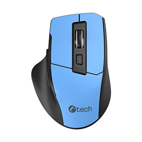 Myš C-TECH Ergo WLM-05, bezdrátová, 1600DPI, 6 tlačítek, USB nano receiver, modrá