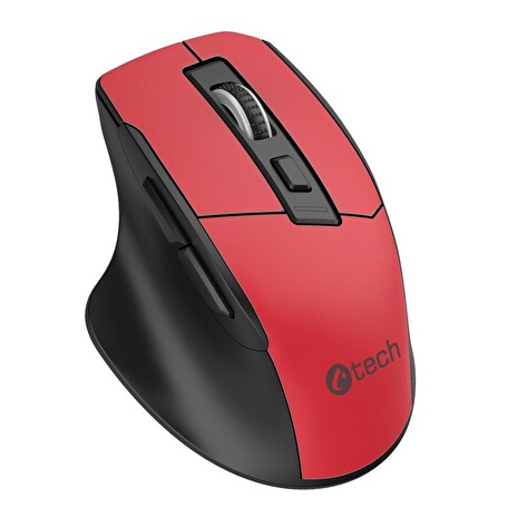 Myš C-TECH Ergo WLM-05, bezdrátová, 1600DPI, 6 tlačítek, USB nano receiver, bordo