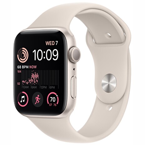 APPLE Watch SE GPS 44mm Starlight Aluminium Case with Starlight Sport Band - Regular