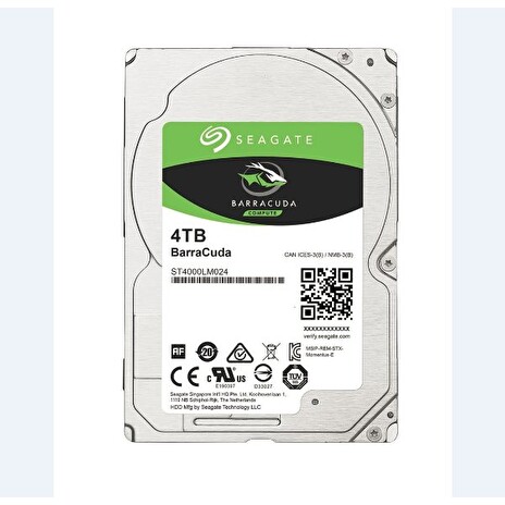 Seagate BarraCuda 2.5" HDD, 4TB, 2.5", SATAIII, 128MB cache, 5.400RPM