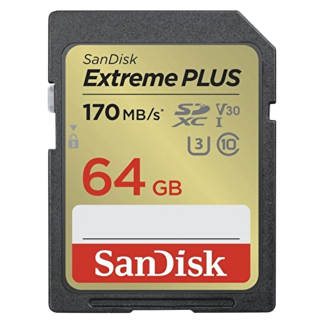 SanDisk SDXC karta 64GB Extreme PLUS (200 MB/s Class 10, UHS-I U3 V30)