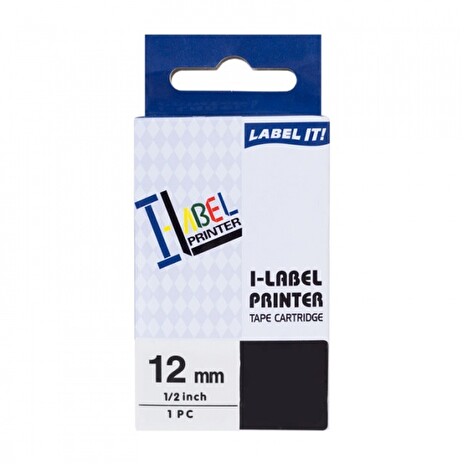 PRINTLINE kompatibilní páska s Casio XR-12BU1 12mm, 8m, černý tisk/modrý podklad