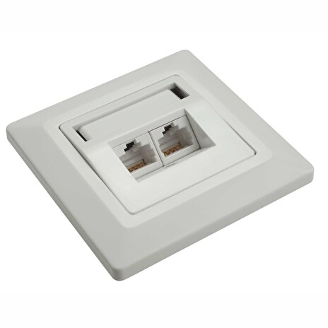 Solarix zásuvka CAT6 UTP 2 x RJ45 pod omítku bílá SX9