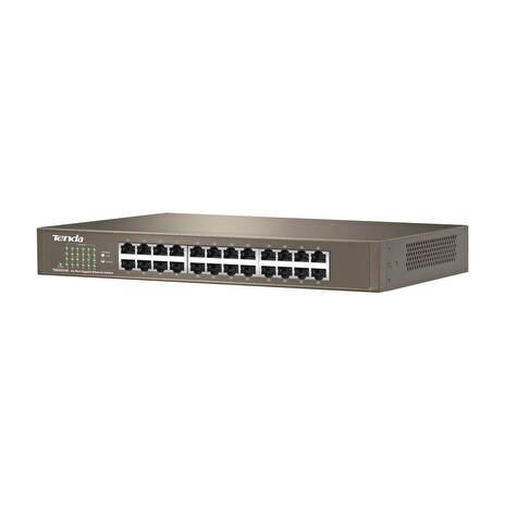 Tenda TEG1024D 24x Gigabit Switch, Fanless-bez ventilátorů, Rackmount, ochrana proti přepětí
