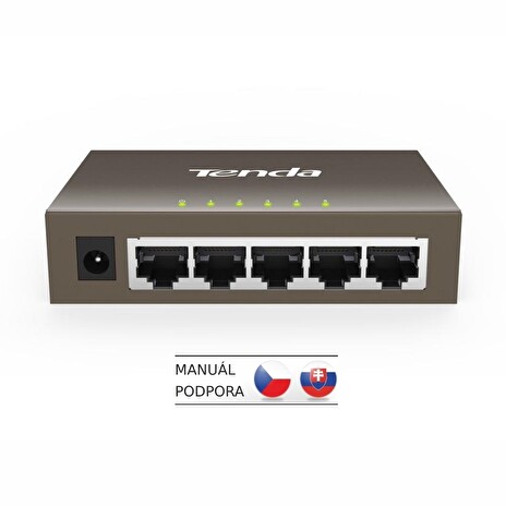 Tenda TEG1005D - 5x 10/100/1000 Mbps Switch, Fanless-bez ventilátorů, ochrana proti přepětí