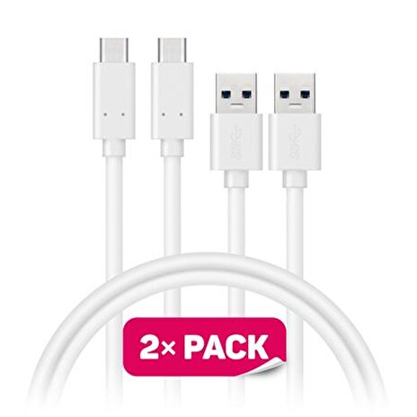 CONNECT IT Wirez USB-C (Type C) - USB, bílý, 1 m (2 ks v balení)