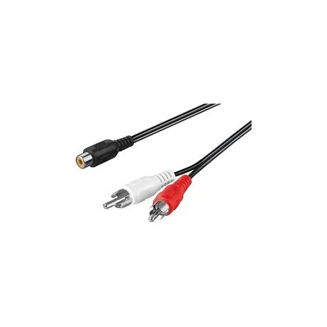 PremiumCord Kabel 1x CINCH female - 2x CINCH male 20cm