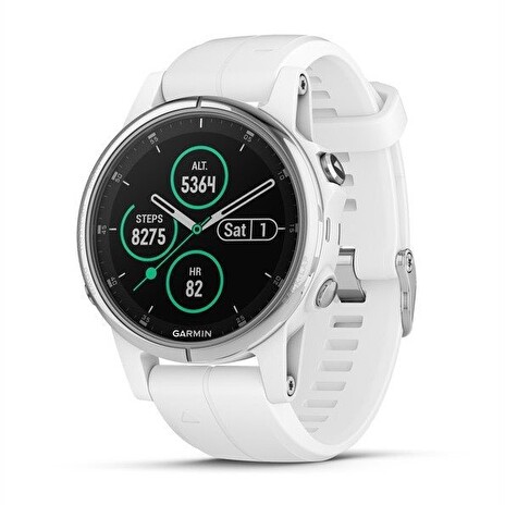 GARMIN GPS chytré hodinky fenix5S Plus Sapphire White, White Band