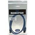 Manhattan Kabel USB 3.0 A-A prodlužovací 1m, modrý