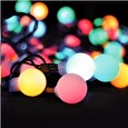 Solight LED 2v1 venkovní vánoční řetěz, koule, dálkový ovladač, 100LED, RGB+bílá, 10m+5m, 8 funkcí, IP44