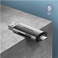 AXAGON CRE-SAC, USB3.2 Gen1 Type-C + Type-A externí čtečka karet SD/microSD, podpora UHS-I