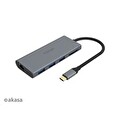 Akasa adaptér USB Type-C 9-in-1 Dock (PD Type-C, HDMI, VGA, 3 x USB 3.0 Type-A, RJ45, SD and Micro SD Card Reader)