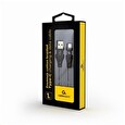 Gembird Premium cotton braided Type-C USB charging and data cable,1m,black/white
